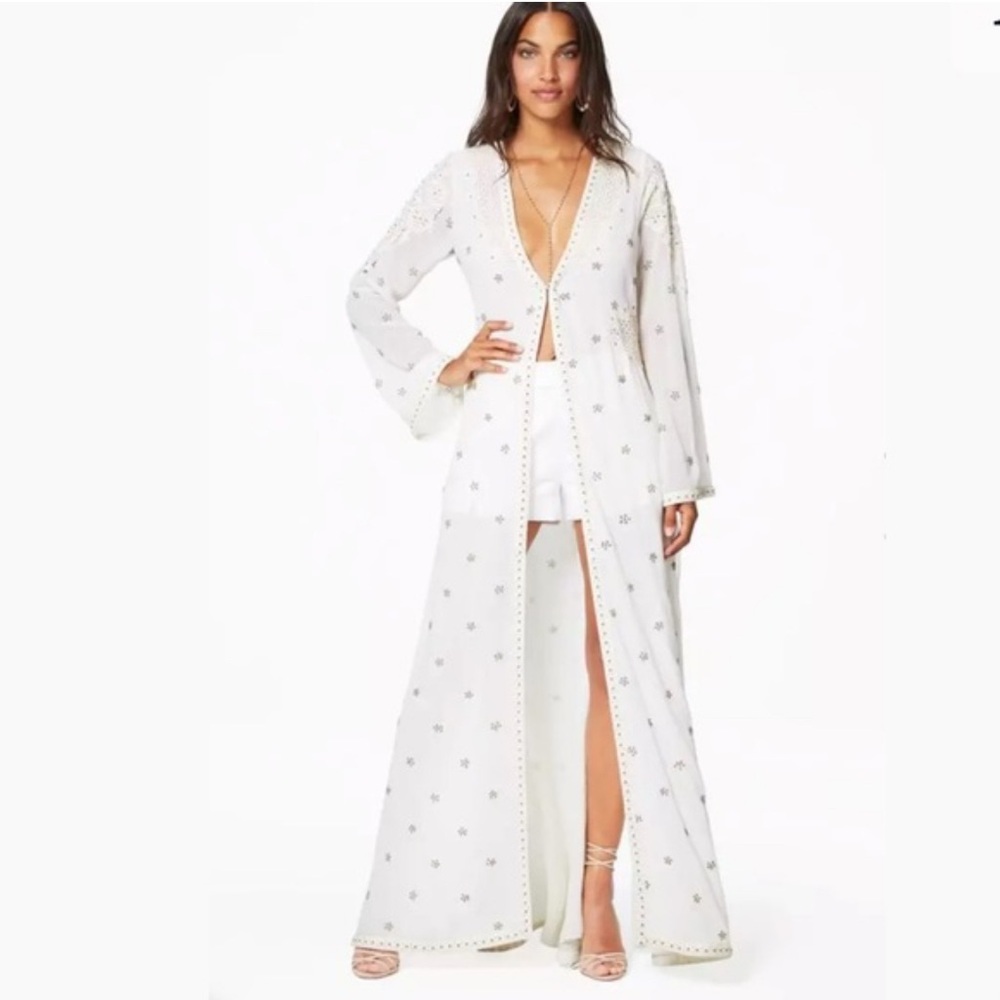 Ramy Brook White Embroidered Maxi Dress